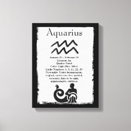 Astrologyteken Aquarius Horoscope Zodiabol Canvas Afdruk
