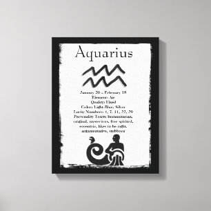 Astrologyteken Aquarius Horoscope Zodiabol Canvas Afdruk