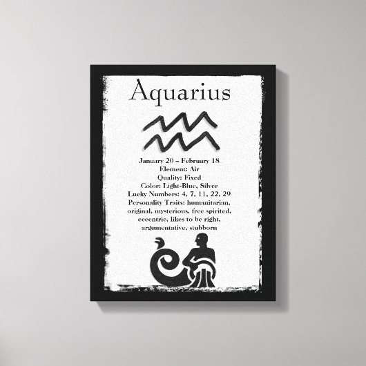 Astrologyteken Aquarius Horoscope Zodiabol Canvas Afdruk (Voorkant)