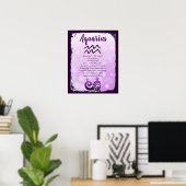 Astrologyteken Aquarius Horoscope Zodiabol Poster (Thuiskantoor)
