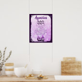 Astrologyteken Aquarius Horoscope Zodiabol Poster (Keuken)