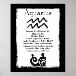 Astrologyteken Aquarius Horoscope Zodiabol Poster