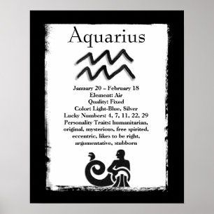 Astrologyteken Aquarius Horoscope Zodiabol Poster