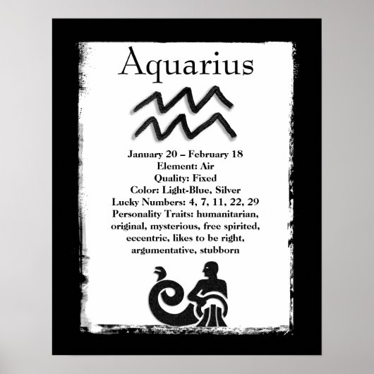 Astrologyteken Aquarius Horoscope Zodiabol Poster (Voorkant)