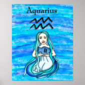 Astrologyteken Aquarius Horoscope Zodiabol Poster (Voorkant)