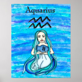 Astrologyteken Aquarius Horoscope Zodiabol Poster