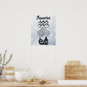 Astrologyteken Aquarius Horoscope Zodiabol Poster (Keuken)