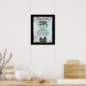 Astrologyteken Aquarius Horoscope Zodiabol Poster (Keuken)
