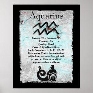 Astrologyteken Aquarius Horoscope Zodiabol Poster