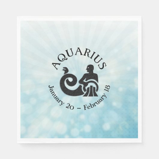 Astrologyteken Aquarius Horoscope Zodiabol Servet (Voorkant)