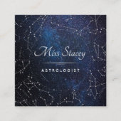 Astroloog Blue Cosmic Sky Star Constellation Vierkante Visitekaartje (Voorkant)