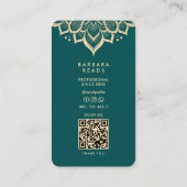 Astroloog Dark Blauwgroen Mandala Elegant Visitekaartje (Achterkant)