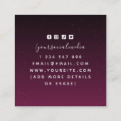 Astroloog Paars Ombre Constellation Star Energy Vierkante Visitekaartje (Achterkant)