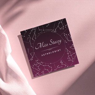 Astroloog Paars Ombre Constellation Star Energy Vierkante Visitekaartje
