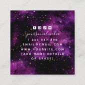 Astroloog Paarse kosmische constellatie Vierkante Visitekaartje (Achterkant)