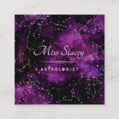 Astroloog Paarse kosmische constellatie Vierkante Visitekaartje (Voorkant)