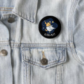 Astromutt Funny Dog Astronaut Pun Dark BG Ronde Button 5,7 Cm (In situ)