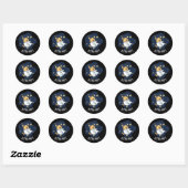 Astromutt Funny Dog Astronaut Pun Dark BG Ronde Sticker (Vel)