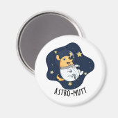 Astromutt Grappige Hond Astronaut Pun Magneet (Voorkant / Achterkant)