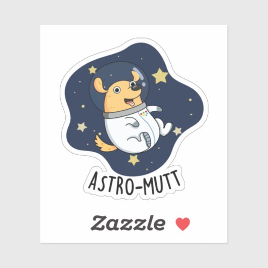 Astromutt Grappige Hond Astronaut Pun Sticker (Vel)