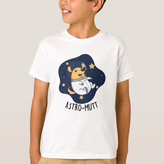 Astromutt Grappige Hond Astronaut Pun T-shirt (Voorkant)