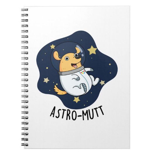 Astromutt Grappige Hond Astronaut Woordspeling Notitieboek (Voorkant)