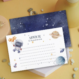 Astronaunt Rocketship Baby shower Advies Kaart
