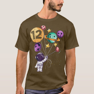 Astronaut 12th Birthday Boys Girls Space lover 12 T-shirt