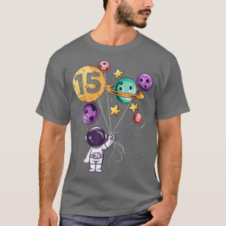 Astronaut 15th Birthday Boys Girls Space lover 15 T-shirt