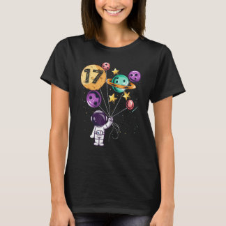 Astronaut 17e verjaardag jongens meisjes ruimte 17 t-shirt