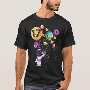 Astronaut 17e verjaardag jongens meisjes ruimte 17 t-shirt
