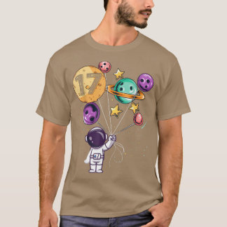 Astronaut 17th Birthday Boys Girls Space lover 17 T-shirt