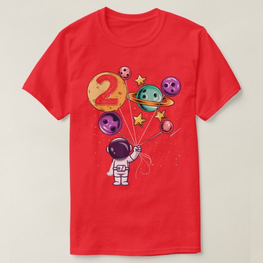 Astronaut 2e verjaardag Boys Girls Space T-shirt (Design voorkant)