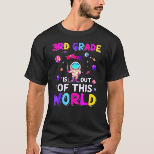 Astronaut 3rd Grade Out Of This World Space Back T T-shirt (Voorkant)