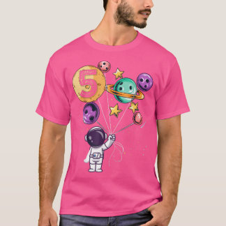 Astronaut 5th Birthday Boys Girls Space lover 5 Ye T-shirt