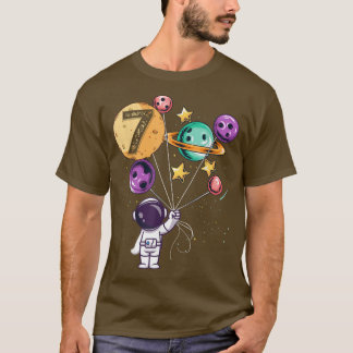 Astronaut 7th Birthday Boys Girls Space lover 7 ja T-shirt