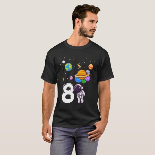 Astronaut 8 Py Buitenruimteschip T-shirt (Voorkant volledig)