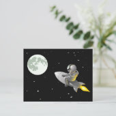 Astronaut aan de maan briefkaart (Staand voorkant)