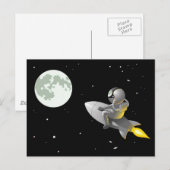 Astronaut aan de maan briefkaart (Voorkant / Achterkant)