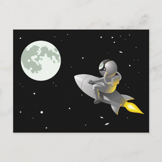 Astronaut aan de maan briefkaart (Voorkant)