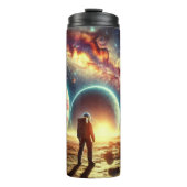 Astronaut aan de rand van de kosmos thermosbeker (Voorkant)
