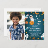 Astronaut Aangepaste foto ruimte planeten blauwe t Briefkaart (Voorkant / Achterkant)