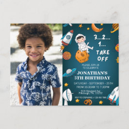 Astronaut Aangepaste foto ruimte planeten blauwe t Briefkaart