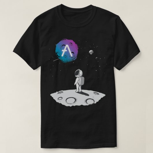 Astronaut Aave Cryptocurrency Moon in het universu T-shirt (Design voorkant)