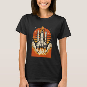Astronaut Achterruimte Raket Retro Melkweg Wetensc T-shirt