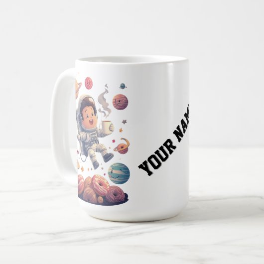 Astronaut Adventure Mug – Exploring the Galaxy Koffiemok (Voorkant links)