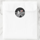 Astronaut Alan Shepard, Amerikaanse vlag op maan Ronde Sticker (Tas)
