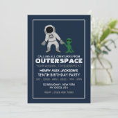 Astronaut & Alien, Birthday Kaart (Staand voorkant)