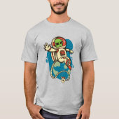 Astronaut Alien Cartoon Space T-shirt (Voorkant)