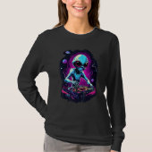 Astronaut Alien DJ Alien DJing in Space EDM Alien  T-shirt (Voorkant)